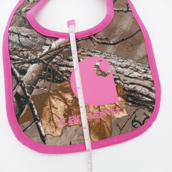 Carhartt Girls Real Tree Hot Pink Baby Bib 9mos - Picture 8 of 10